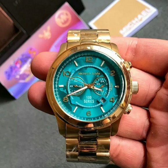 Michael Kors Gold and Teal Watch main image 5